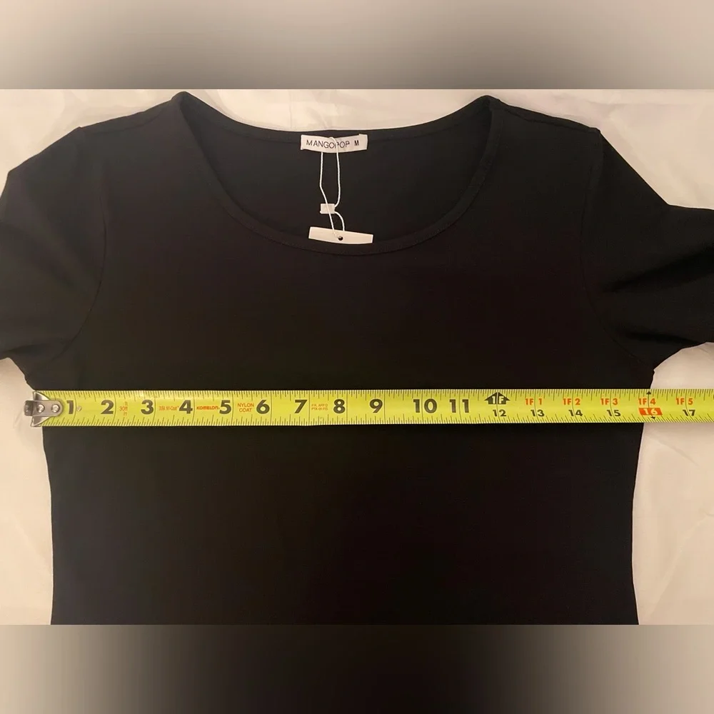 Mangopop Long Sleeve Bodysuit Black Size Medium - Picture 8 of 15